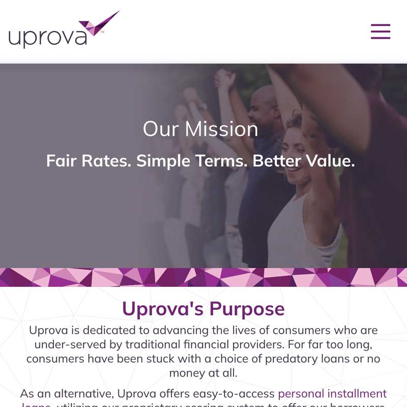 Uprova's Lending Website